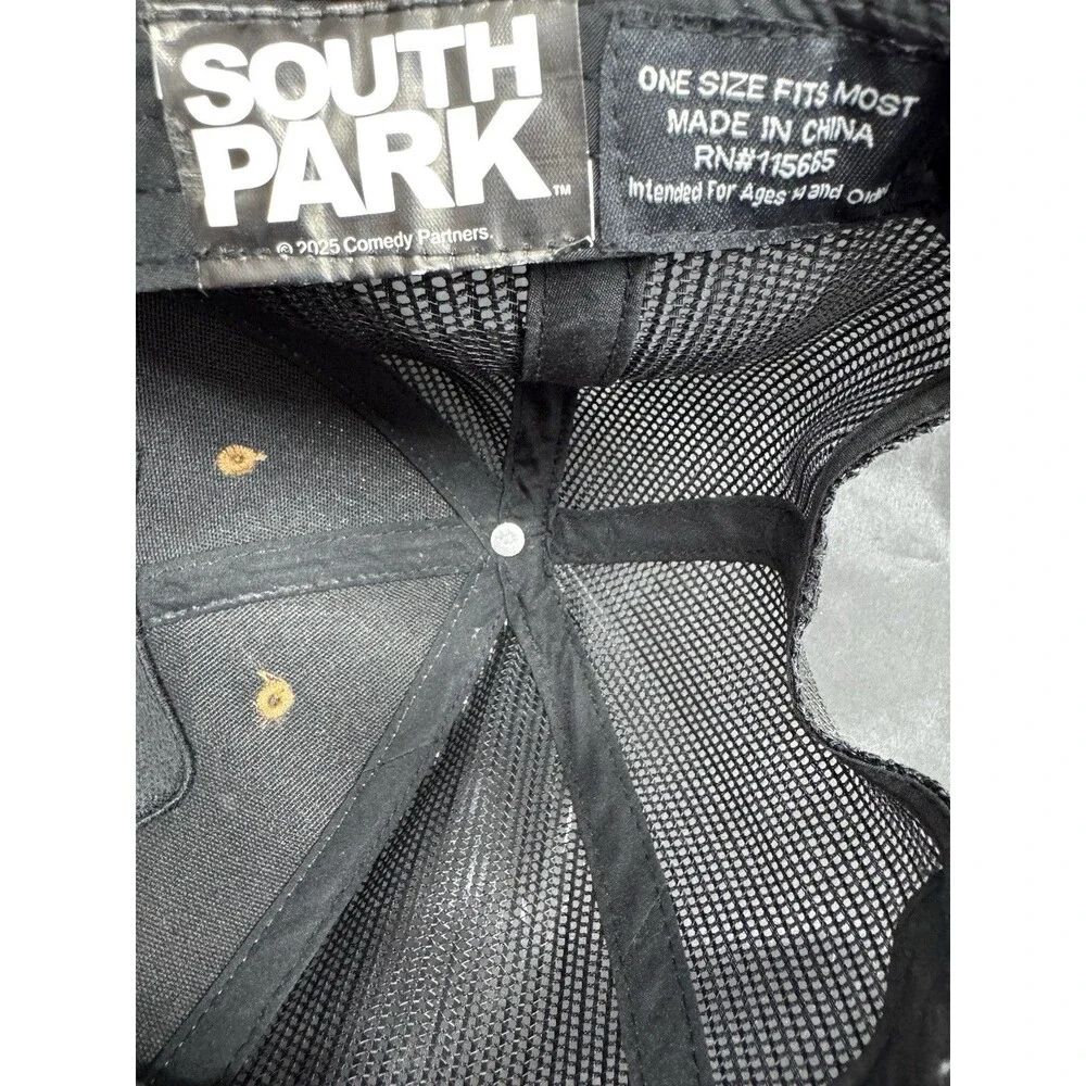 South Park Headwear Vented Trucker Hat Black & Tan Patch Logo